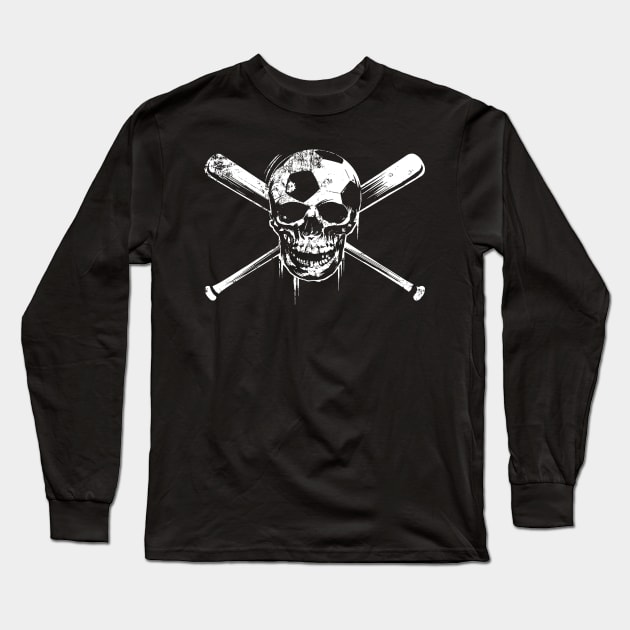 Ultra Hooligan Skull Long Sleeve T-Shirt by Black Tee Inc